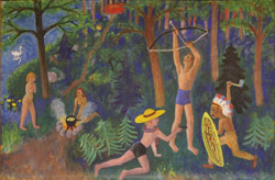Bror Hjorth, vilda indianer vid L&aring;ngsj&ouml;n, 1941